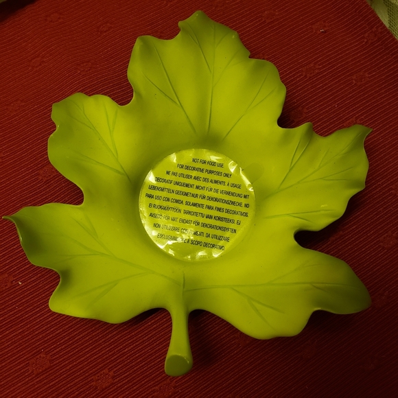 Vtg Candleholder Partylite Large Green Leaf NWOT